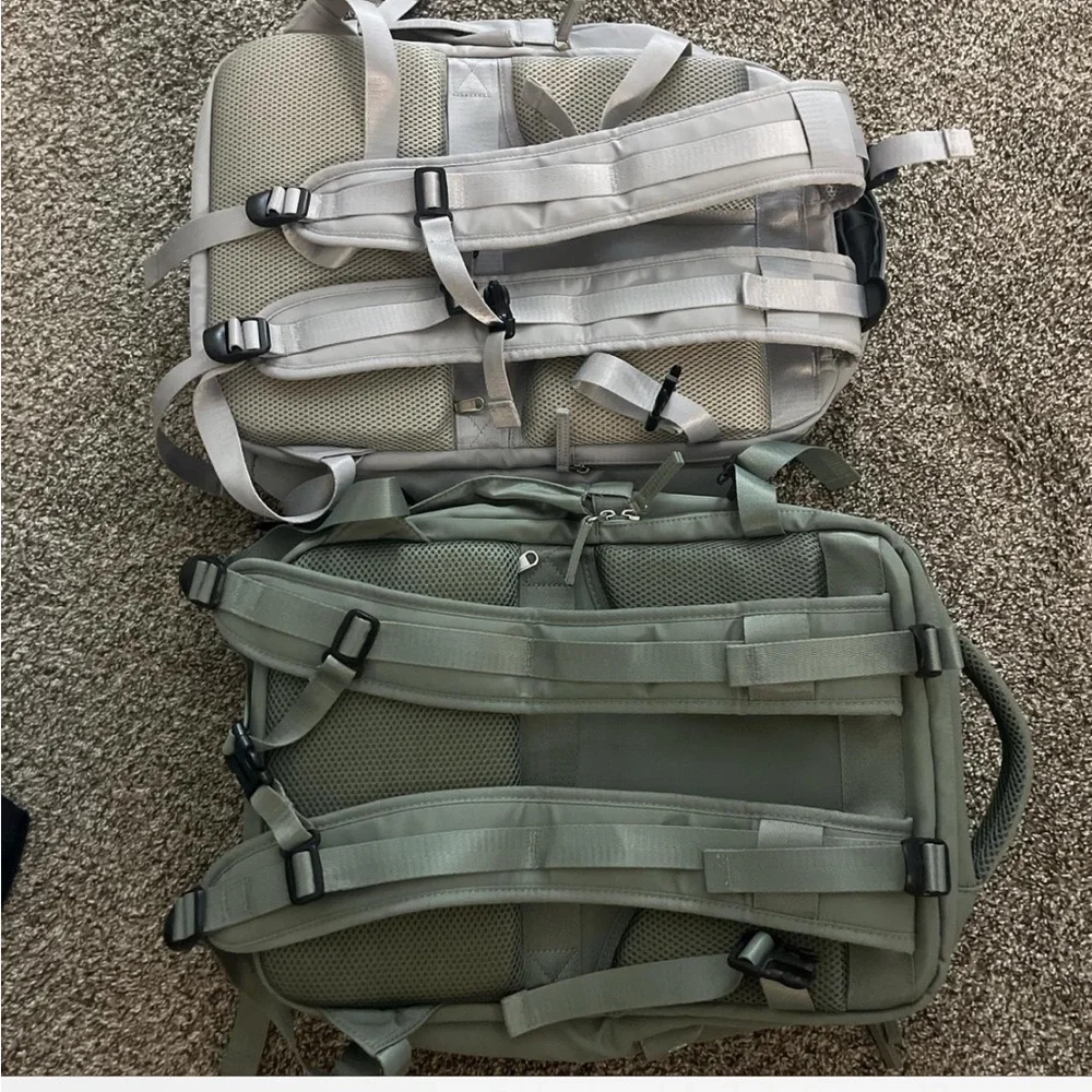 Men's Travel Backpack - Sage Green and Light Gray